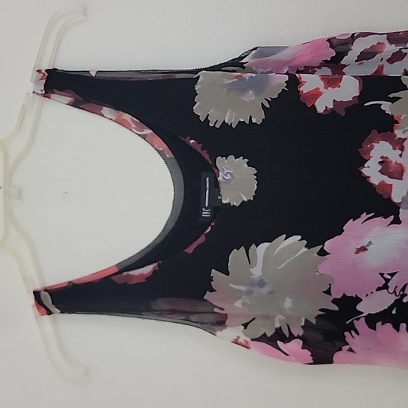 INC Silk Black, Pink, Gray & White Floral Sleeveless Top 6 - Picture 2 of 9